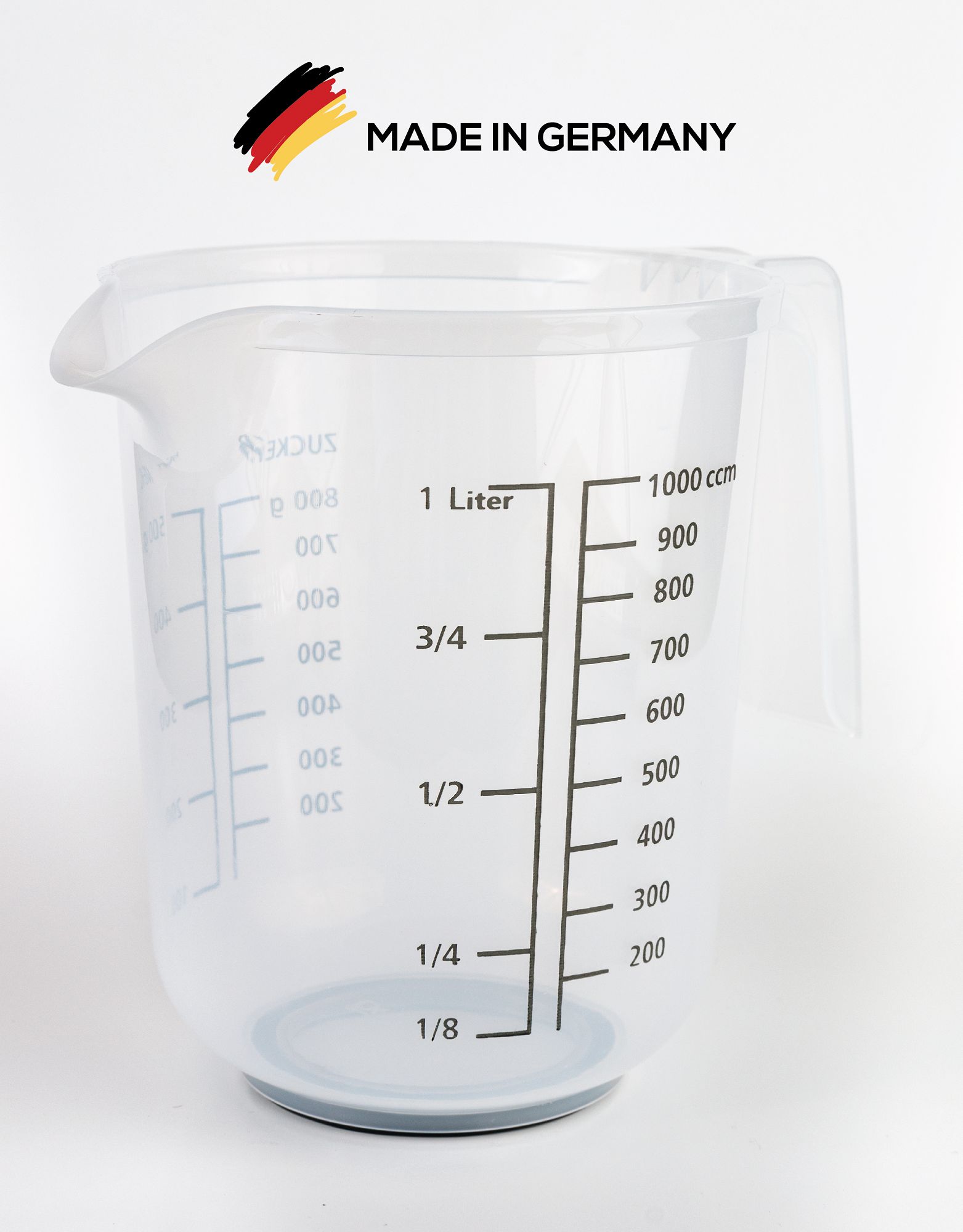 RoyalFay® Messbecher 1L Kunststoff (PP) mit Liter- und Gramm-Skala