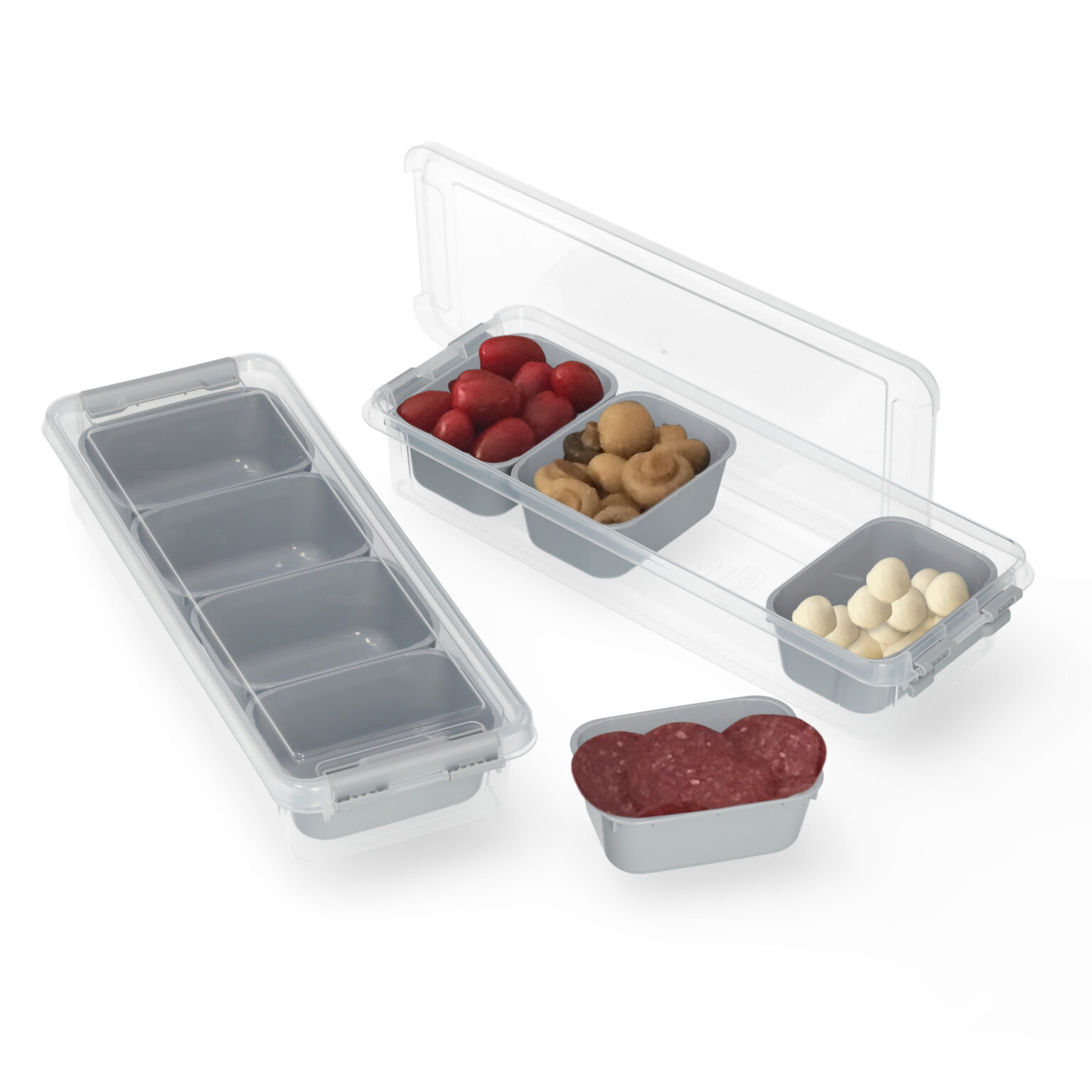 DHSWNNG Pizzaballenbox met deksel, 2 stuks siliconen pizzadeeg, box, inklapbaar, anti-aanbak, deegbak, deeghouder voor brooddeeg, pizza-accessoires (groen wit